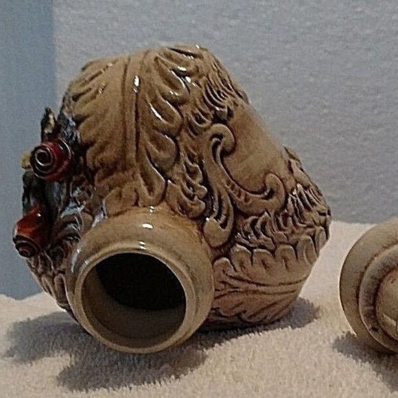 Footed URN Vintage Capodimonte Porcelain Covered Jar-with Flowers Italy/… - Picture 5 of 16